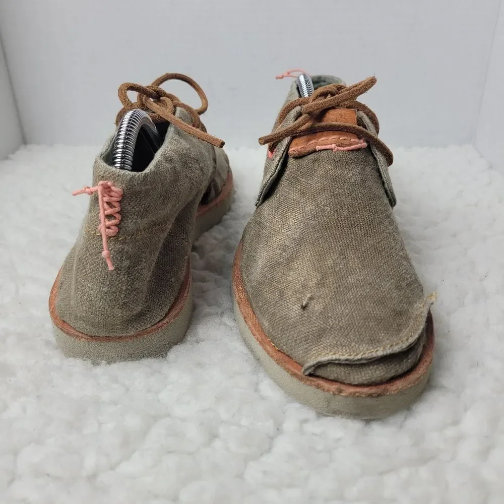 Santorisan Benirras Women's Size 10.5 Gray Leather Flat Walking Low Desert Boot